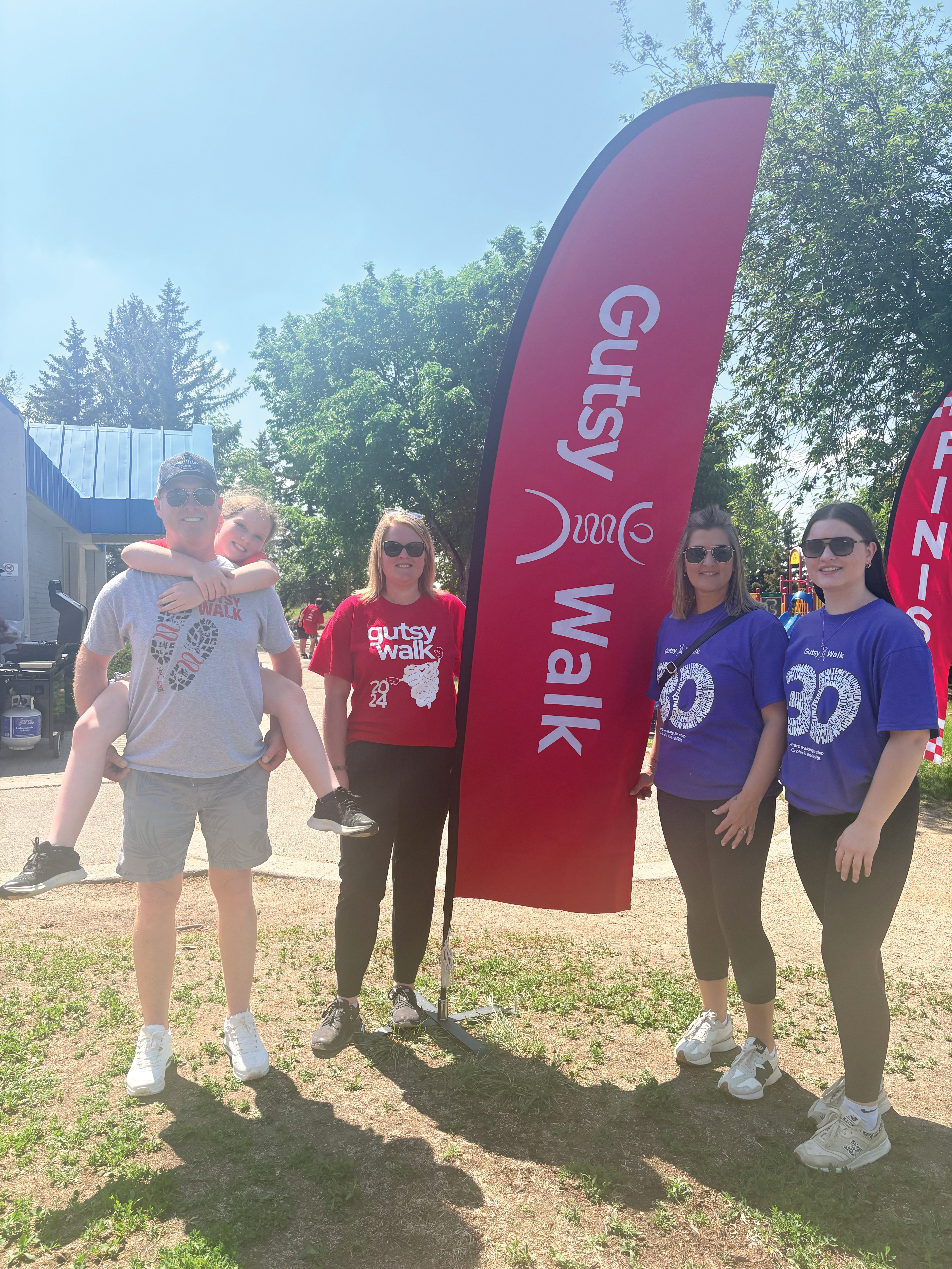 JCharlie with her family at the Gutsy Walk on June 7.<br />